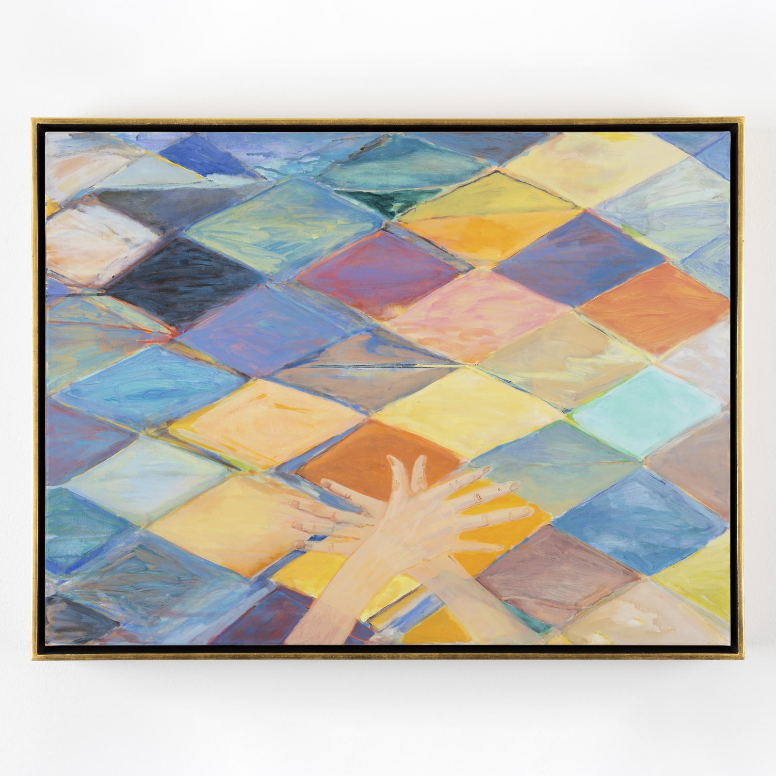 Isabel Nolan: View (back turned), 2020, waterbased oil on canvas, 60 x 80 cm / 23.6 x 31.5 in | Art Basel’s Online Viewing Room | Wednesday 17 June  – Friday 26 June 2020 | Kerlin Gallery