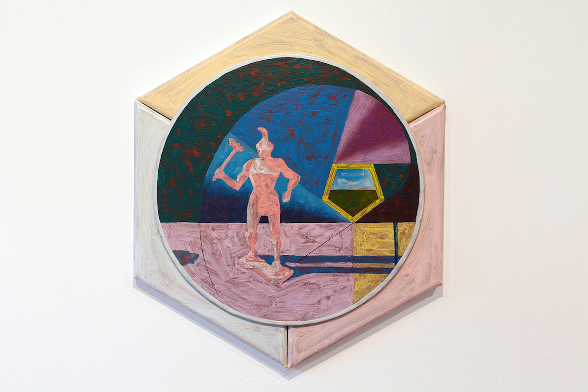 Andrew Carroll: Stand Series No.1, 2020, oil on canvas, 40 x 34cm | A moment before lockdown | Friday 30 October  – Friday 27 November 2020 | Studio 12