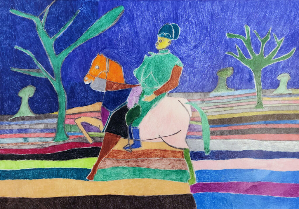 Alan Ryan, Napolean, colour pencil on paper, 53 x 36 cm | Whatever – Arts Ability Online Exhibition | from Wednesday 28 April  | Wexford Arts Centre