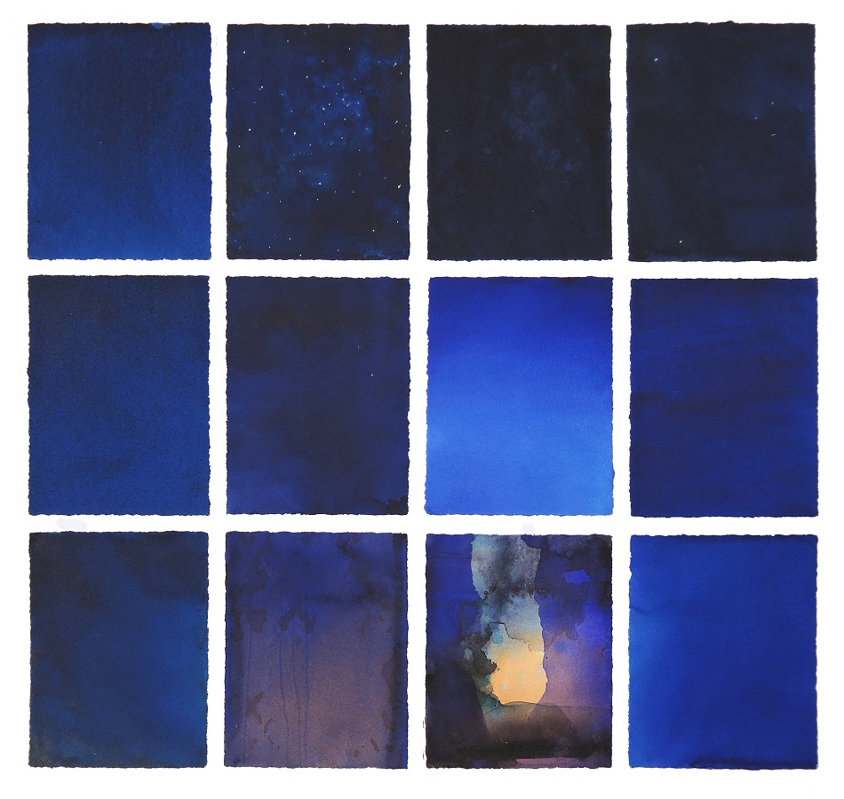 Eoin Mac Lochlainn, Oíche tSin Seáin – Midsummer's Night, watercolour on Fabriano paper, 54 x 56cm, 2021 | Eoin Mac Lochlainn: Is glas iad na cnoic | Online from 18 April 2021; open in venue from 11 May –   Monday 7 June 2021 | Olivier Cornet Gallery