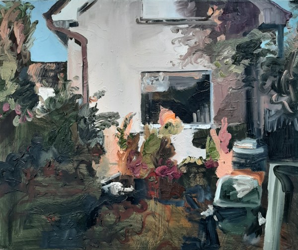 Eileen O'Sullivan: The work is in the under layer, 2020, oil on canvas, 50 x 60cm | Eileen O’Sullivan: Veiled and decorated | Monday 10 May  – Friday 18 June 2021 | Solstice Arts Centre