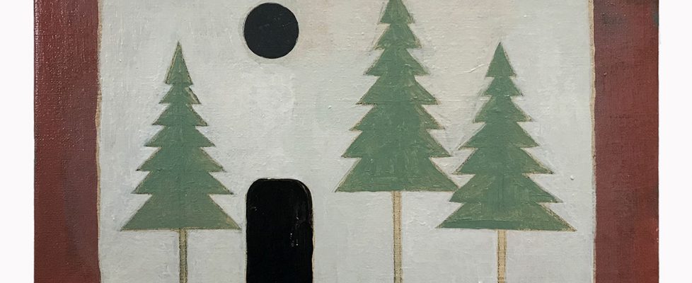 Hat in Forest acrylic on canvas 23x29cm 2020