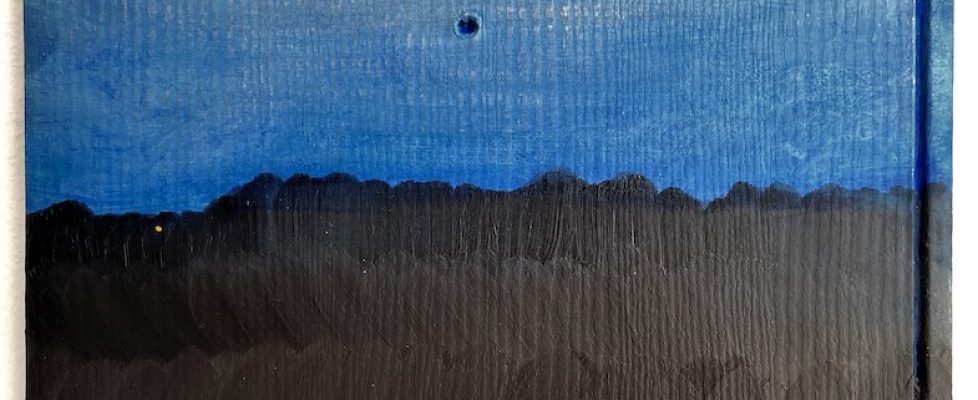 Home Turf_ ROSullivan oil on found wood 23.5cm x 20cm