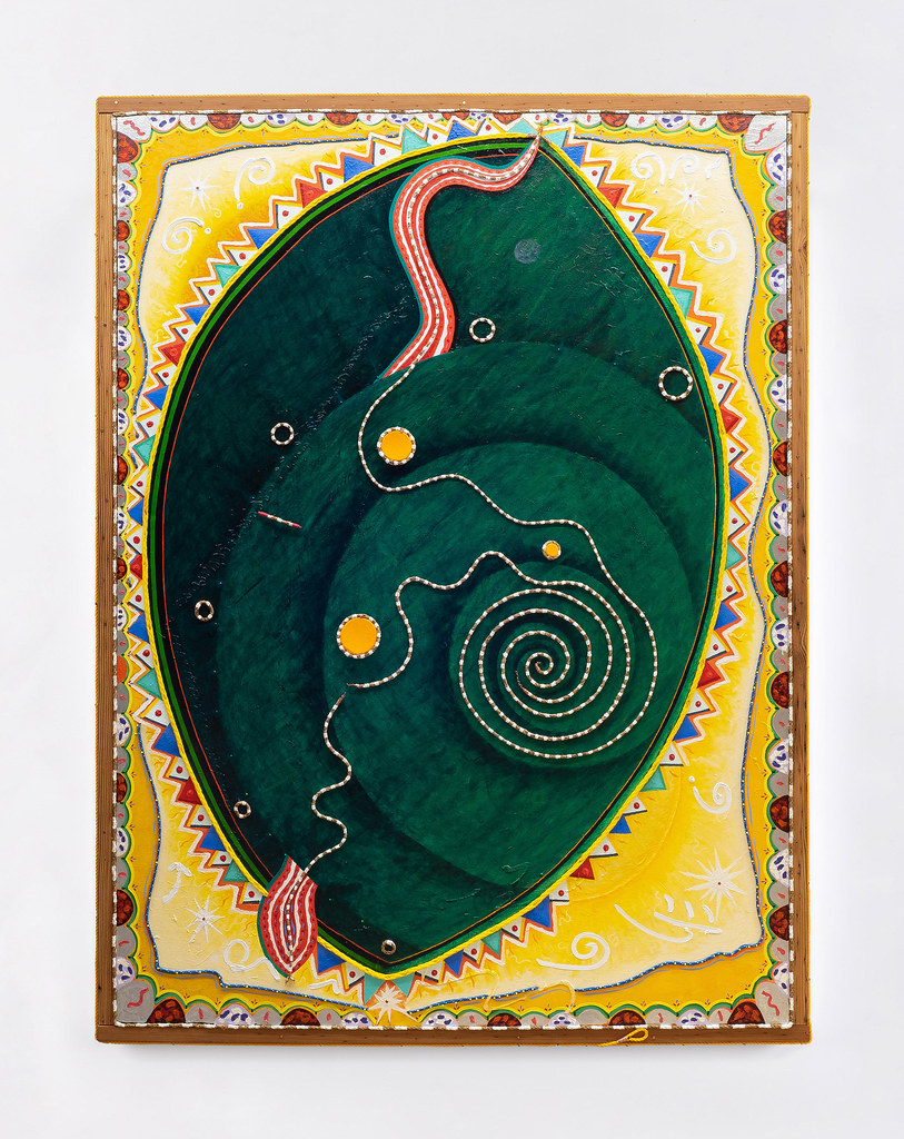 Daniel Rios Rodriguez: Wandering Star, 2021, oil, rope and nails on canvas, 205.7 x 156.2 cm | Daniel Rios Rodriguez: Serpentine Dream | Friday 15 October  – Saturday 20 November 2021 | Kerlin Gallery