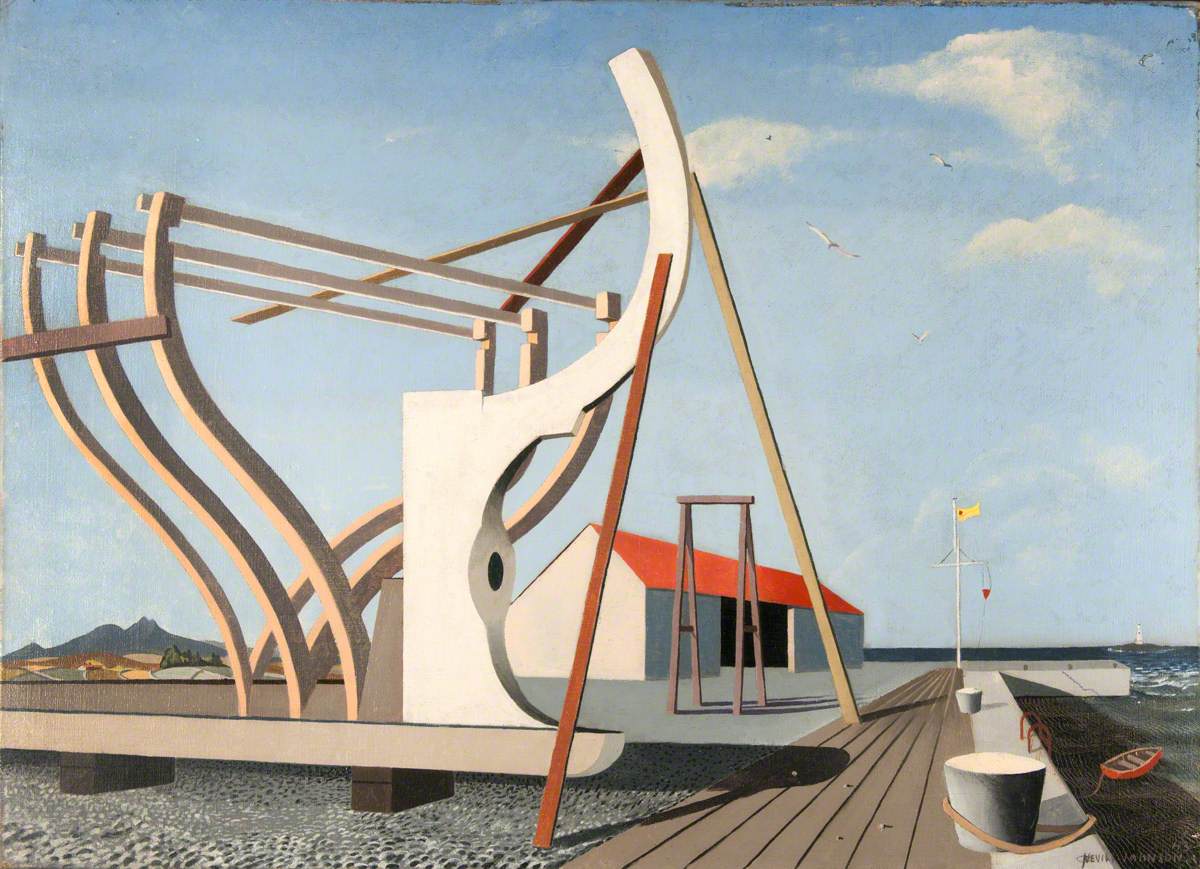 Nevill Johnson: Kilkeel Shipyard; Down County Museum | Portrait of Northern Ireland: Centenary exhibition | Tuesday 12 October  – Thursday 4 November 2021 | Golden Thread Gallery