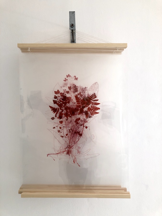 Christine Mackey: Extinctions, seven drawings on drafting film, ink pen, metal hanging unit, 85 x 59 cm, 2021 – ongoing | Christine Mackey: The Long Field | Friday 17 September  – Sunday 10 October 2021 | Leitrim Sculpture Centre