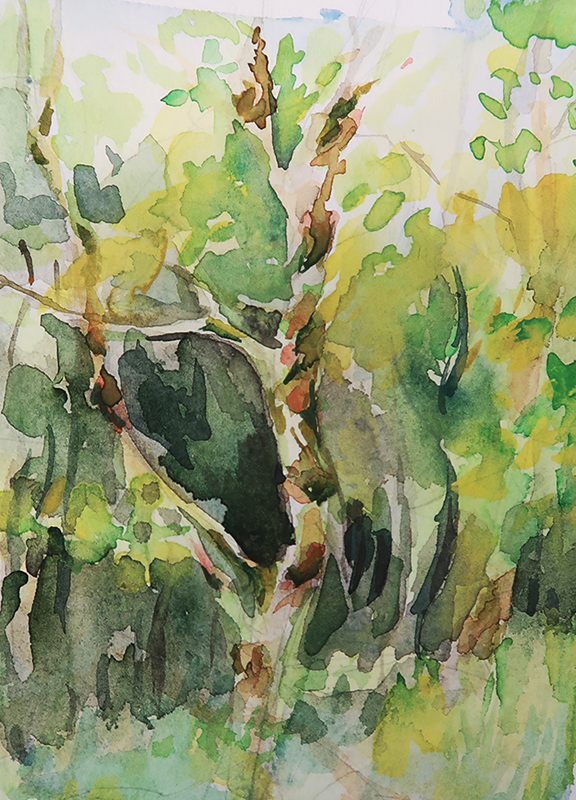 Charity Musasa: Untitled 1, watercolour, 14 × 21cm | Luan Gallery Art Fair 2021 | Saturday 4 December 2021  – Sunday 30 January 2022 | Luan Gallery