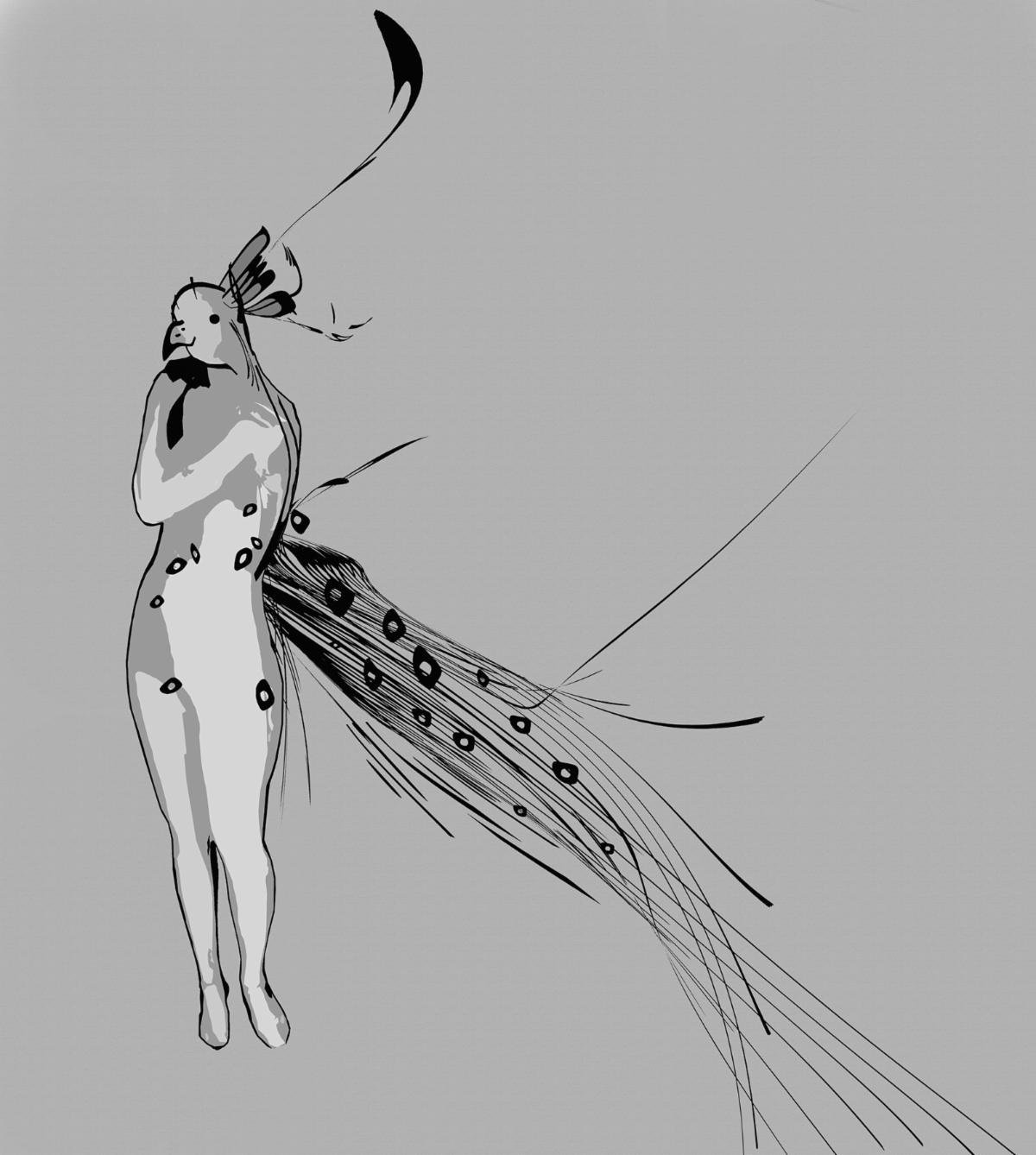 Nasrin Golden: The conference of the birds series, Peacock, Mixed Media, Variable size, 2021 | HLG Artists’ Takeover: Nasrin Golden | from  Friday 25 February 2022  | Hugh Lane Gallery