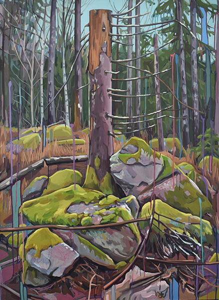 Cecilia Danell: New Year's Eve 2021, oil and acrylic on canvas, 130 × 95 cm, 2021 | Cecilia Danell: Tactile Terrain | Saturday 12 February  – Sunday 3 April 2022 | Luan Gallery