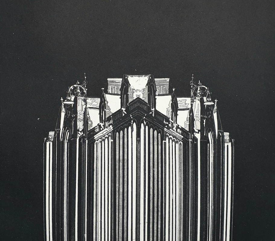 Ria Czerniak-LeBov: Outlier, etching and aquatint, 35 x 30cm | Ria Czerniak-LeBov, Richard Lawlor and David McGinn: Sub / Plot | Saturday 30 April  – Saturday 28 May 2022 | SO Fine Art Editions