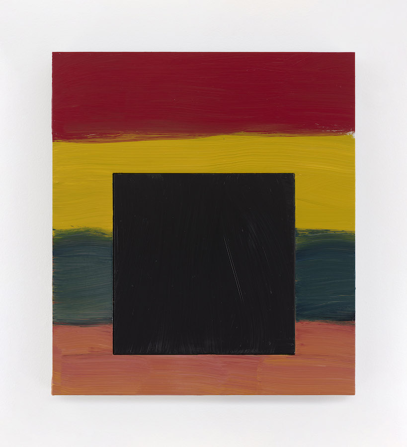 Sean Scully, Black Square Colored Land, 2021, 34.6 x 30.5 cm | Sean Scully:  SQUARE | Saturday 14 May  – Saturday 25 June 2022 | Kerlin Gallery