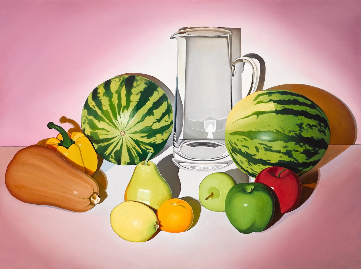 William O'Neill, False & Genuine positioned together, 2020, oil on canvas, 60 x 80 cm | William O’Neill: Luminous Gatherings  | Thursday 28 April  – Saturday 21 May 2022 | Kevin Kavanagh