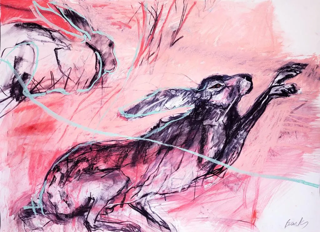 Margo Banks, The joy of it all, mixed media on paper, 70 x 100cm | Spring Group Exhibition | Thursday 7 April  – Saturday 30 April 2022 | Solomon Fine Art