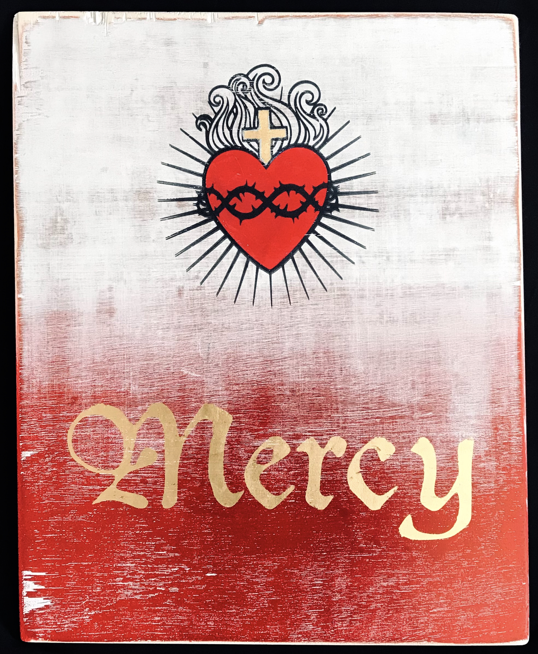 Seán Hanrahan: Mercy, silkscreen, rollup ink and goldleaf on plywood, 30 x 37cm | Seán Hanrahan: Hold Fast | Friday 3 June  – Monday 13 June 2022 | 