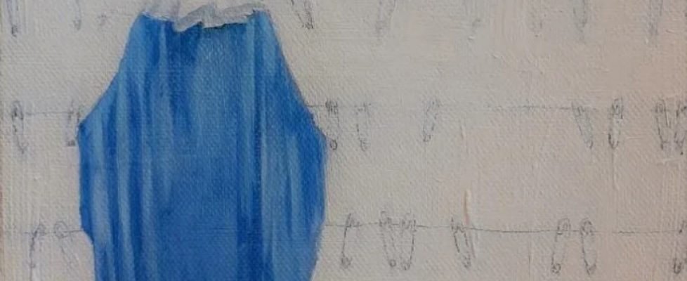 Miriam McConnon, Forced to Look Away, oil on canvas, 25x25cm