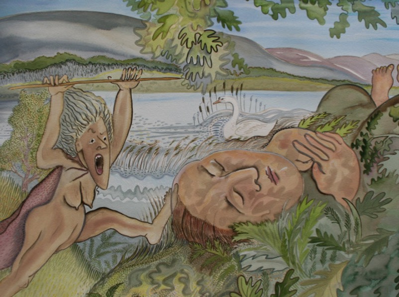 Pauline Bewick: Making for me on the rim of the bay a fiery brute in wild array (detail) | Pauline Bewick: Cúirt an Mheán Oíche / Midnight Court | Tuesday 3 May  – Friday 1 July 2022 | Bourn Vincent Gallery