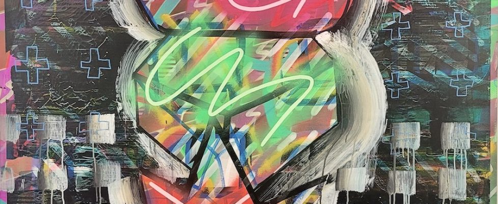 Custom Sanctum, 2022, acrylic and lacquer on canvas,120 x 120 cm €8500