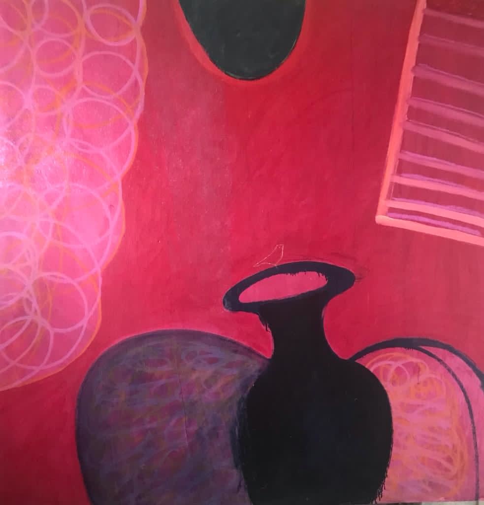 Michael Mulcahy: Winged Carafe, 2016, mixed media on board, 122 x 122cm © the artist | Michael Mulcahy: Mulcahy at Seventy | Friday 15 July  – Saturday 6 August 2022 | Taylor Galleries