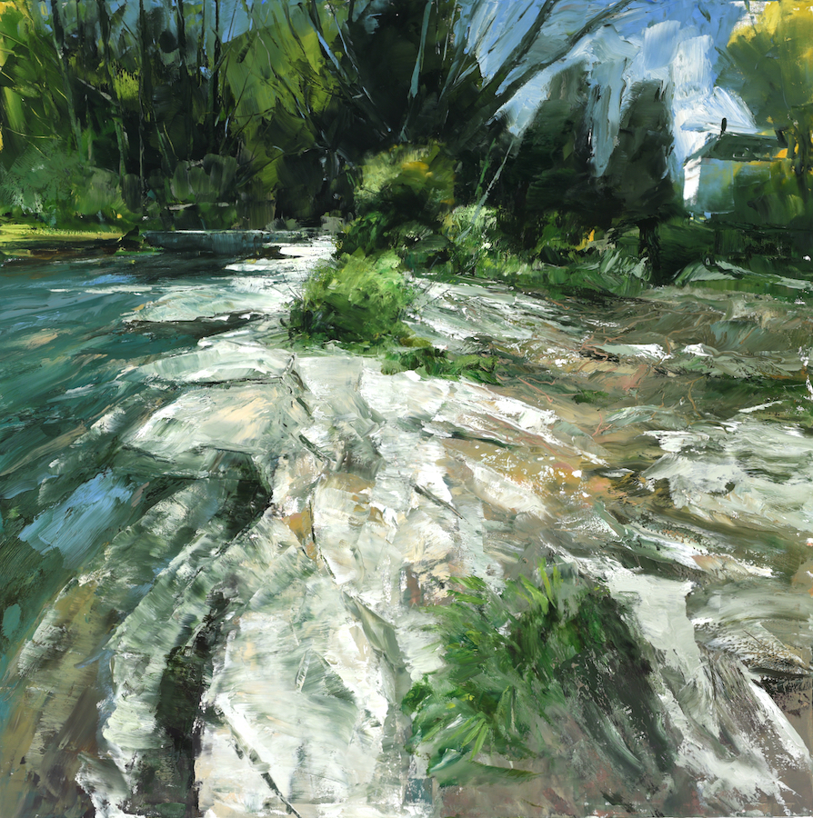 Donald Teskey: River High Noon IV, 2021, oil on canvas, 150 x 150cm, courtesy of the artist | Donald Teskey: Decade | Friday 9 September  – Sunday 23 October 2022 | Royal Hibernian Academy
