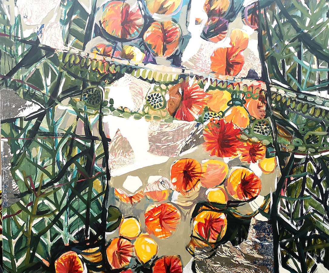 Helen Gaynor, The Turn, 2021, oil and mixed media on canvas, 100 x 120cm | Doorways & Windows | Saturday 15 October  – Tuesday 1 November 2022 | 