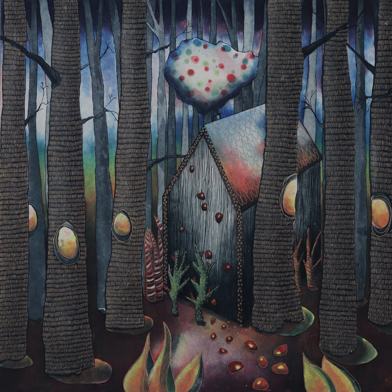 Niamh Flanagan: any point in that wood was a centre..., etching, Ed. of 30, Paper size: 54h x 56w cm, Image size: 38 x 38cm | Niamh Flanagan: thin places of escape and return | Saturday 8 October  – Saturday 5 November 2022 | SO Fine Art Editions