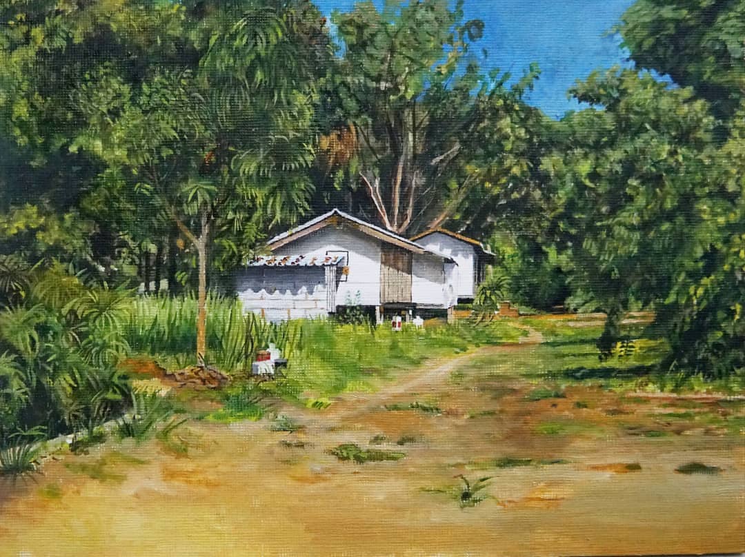 Gerry Davis: Koh Mak Huts, 18 x 24 cm, oil on paper, 2020 | Gerry Davis: Journey / Taisteal | from Thursday 24 November  | Bourn Vincent Gallery