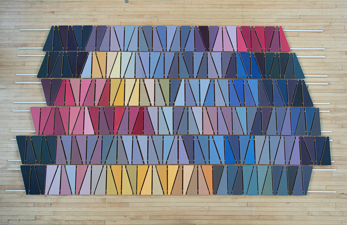 Orla Whelan, I Don’t Need Anything From Here (magic-carpet-painting), 2022, acrylic paint on plywood, 480 x 260 x 4 cm, courtesy the artist | Orla Whelan: I Don’t Need Anything From Here (magic-carpet-painting) | Friday 18 November 2022  – Sunday 29 January 2023 | Royal Hibernian Academy