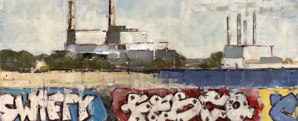 bridget-flinn-sandymount-graffiti-acrylic-on-canvas-100-x-100cm