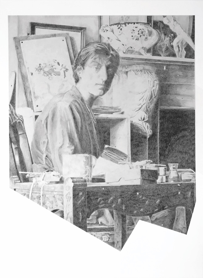 Brian Fay, MJ Studio, pencil on paper, 2020 | Brian Fay: The Most Recent Forever | Saturday 18 February  – Saturday 25 March 2023 | Uillinn: West Cork Arts Centre