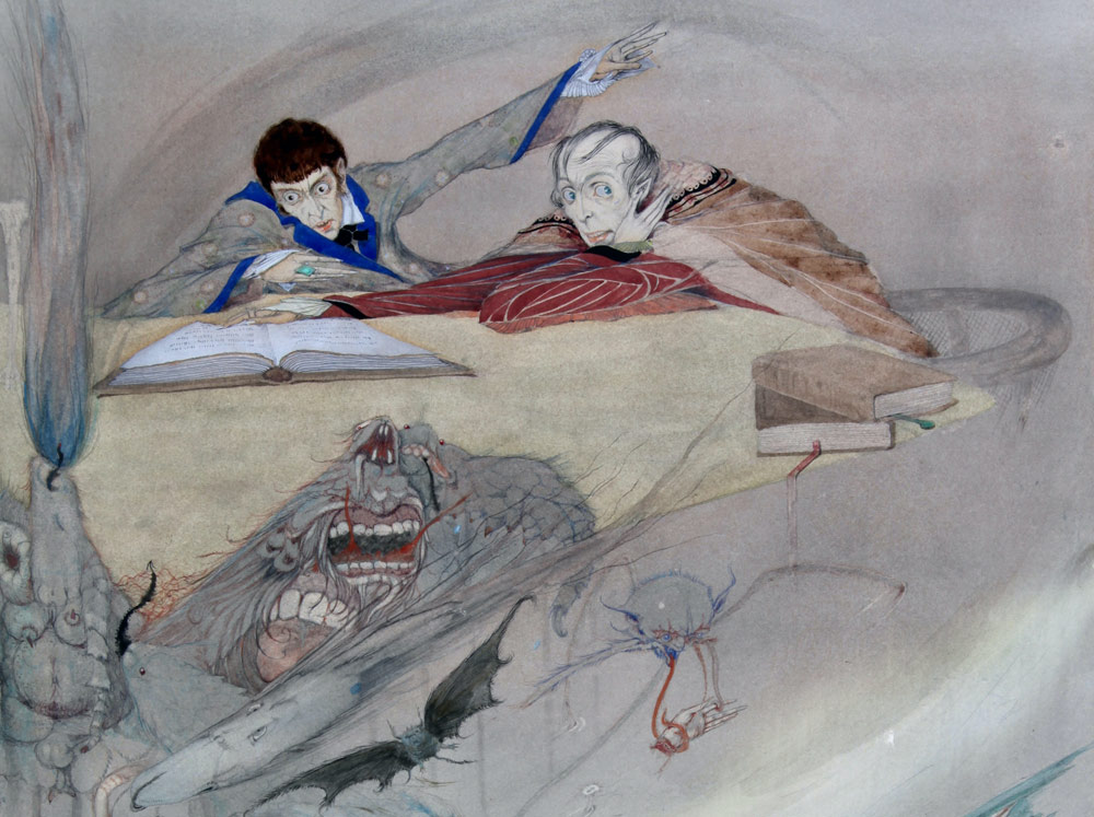 Harry Clarke, The Fall of the House of Usher (detail), 1923. Collection Crawford Art Gallery, Cork | OTHER WORLDS: Harry Clarke Watercolours | Wednesday 14 December 2022  – Sunday 19 March 2023 | Crawford Art Gallery