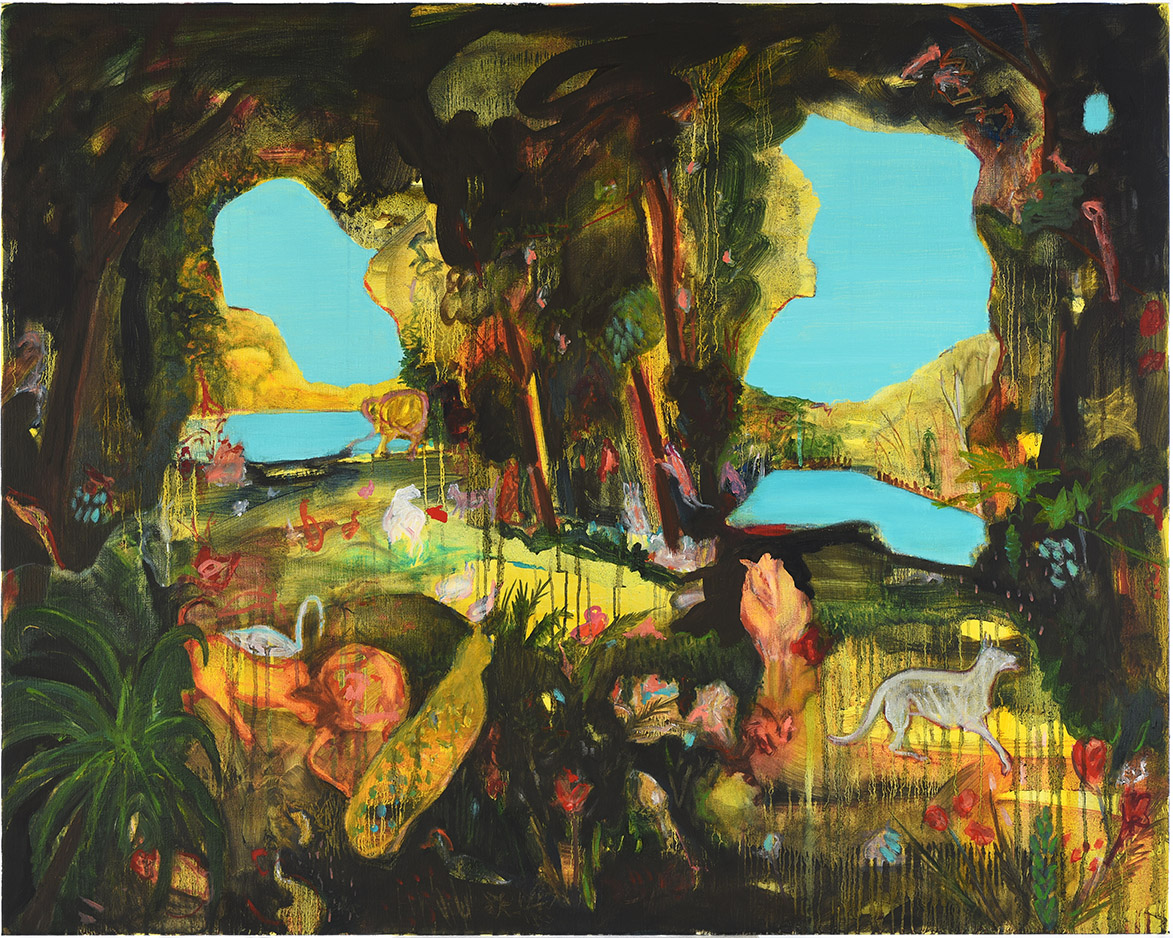 Serena Caulfield:  Distance Between Us, 2022, oil on canvas, 70 x 100cm; photo: Lar O’Toole; courtesy Wexford Arts Centre | Serena Caulfield: Not somewhere else but here | Tuesday 14 February  – Thursday 23 March 2023 | Wexford Arts Centre