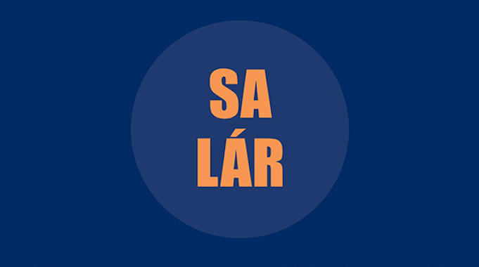Sa Lár: A Westmeath Artists Awards Group Exhibition | Thursday 30 November 2023  – Thursday 8 February 2024 | Luan Gallery | Image: The words ‘Sa Lár', meaning 'in the centre', in a greyish orange in the middle of a greyish-blue circle all against a fairly dark blue background 