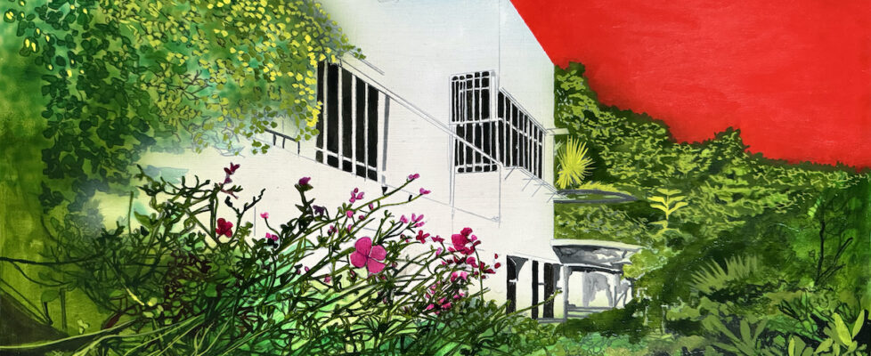 Eileen Gray E-1027 Tree, 2024, acrylic on wood panel,30 x 40 cm