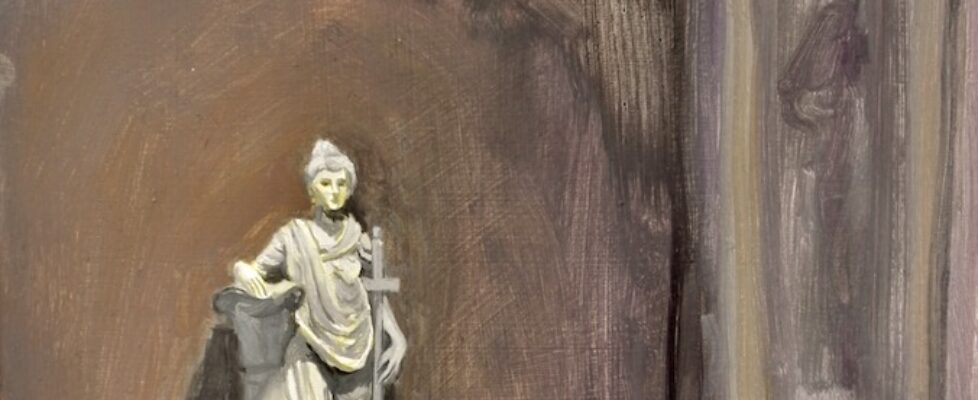 Pedestal II, gouache on panel, 30 x 23 cm