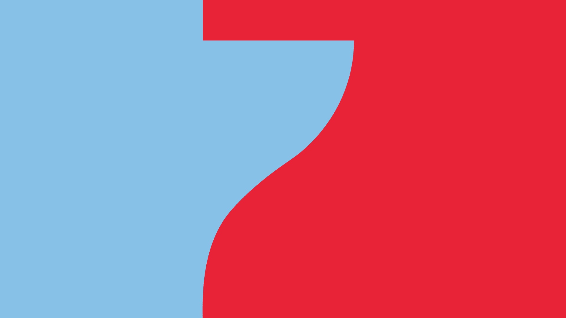 STAMP – Festival of Creativity | Thursday 16 May  – Saturday 18 May 2024 | Triskel Arts Centre | Image: looks roughly like a red number 7, as tall as the image as a whole, against a pale-blue background – except that the rising diagonal that a normal 7 would have is broadened out such that the red continues to the right edge of the image; that diagonal is also nice and curvaceous 