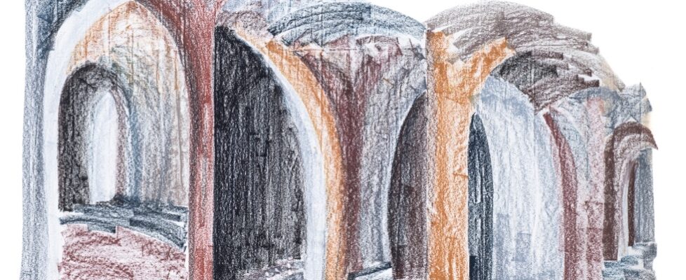 Vivienne-Roche-Fortress-Suomenlinna-128-x-178-cm-oil-pastel-on-paper-1991