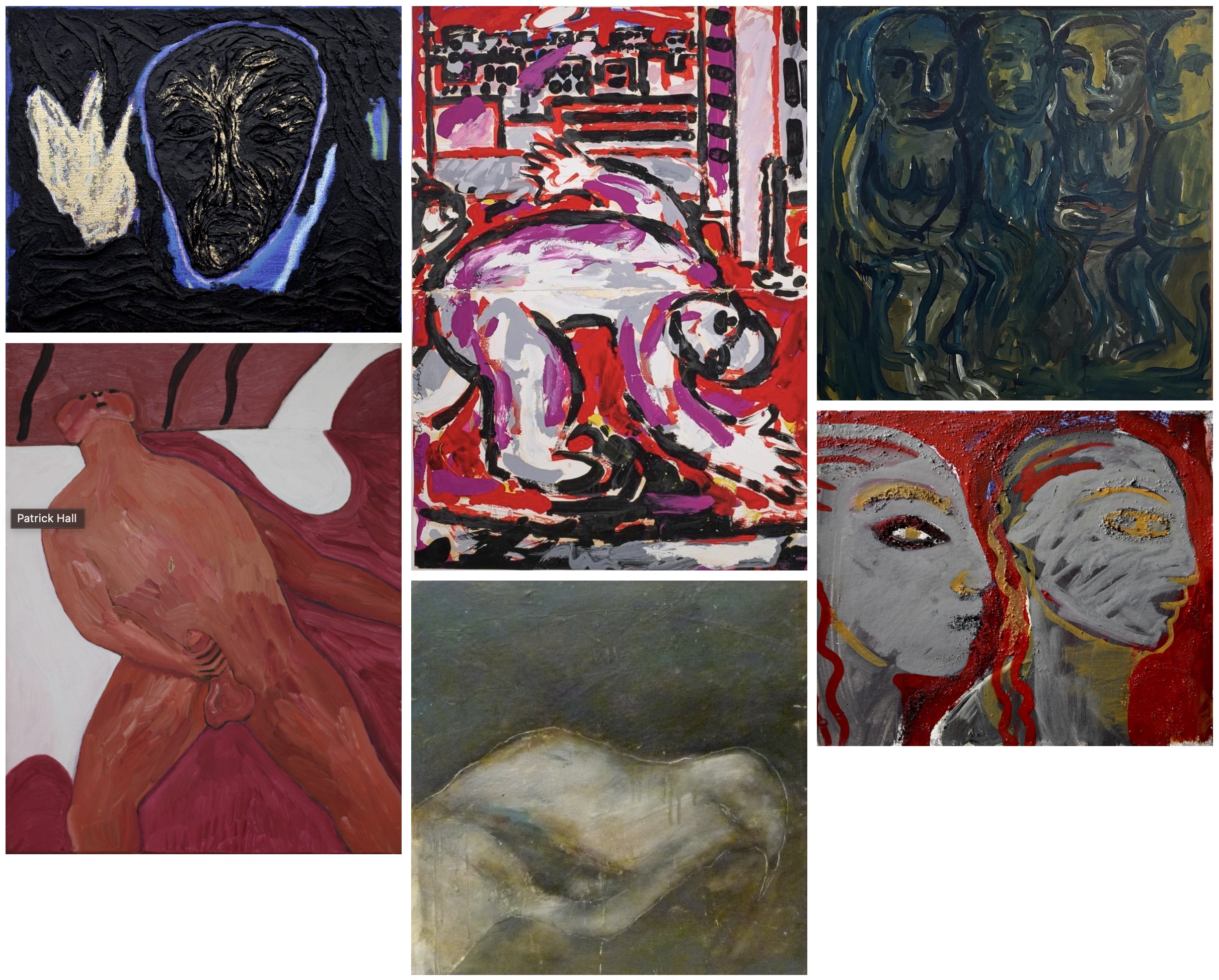 The 1980s: a return to painting | Thursday 10 April  – Friday 30 May 2025 | Hillsboro Fine Art | Images: six works by artists in the show; all figurative (one of them of a bird), strongly expressive, mostly with corresponding coloration 