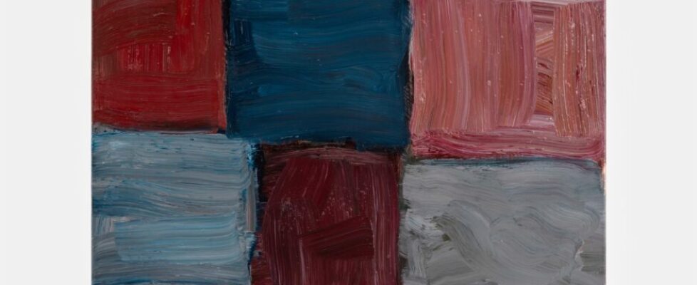 Sean Scully Wall Dark Pink 2025 oil on copper 100 x 70 x 3.85 cm /39.4 x 27.6 x 1.5 in