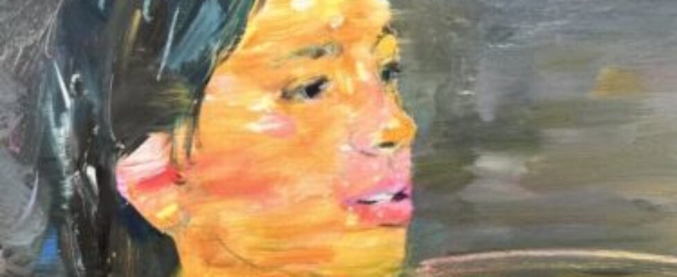 Gabhann Dunne, 'Through the tannin', oil on gesso panel, 18 x 24cm