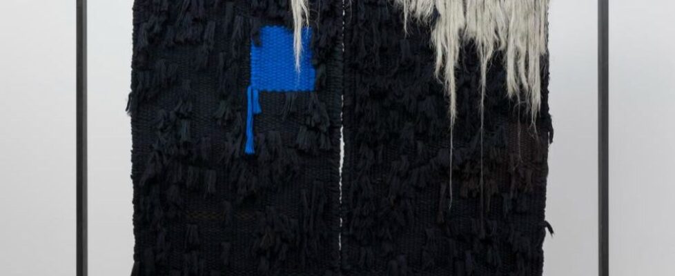 Emily Waszak We Speak Through Worlds 2023 Wool, wood, etched brass, clay 280 x 220 x 60cm